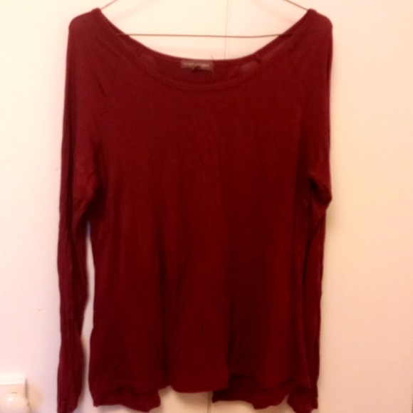 Open Back mauve long tee - Picture 1 of 4